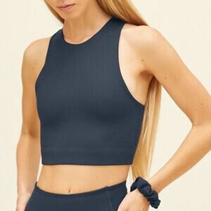 GIRLFRIEND COLLECTIVE NWT Dylan Workout Bra in Midnight Blue Size XXS Crop Top